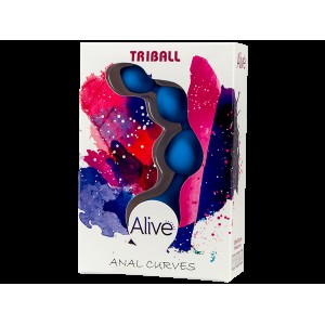 Анальні кульки Alive Triball Blue, силікон, макс. діаметр 2 см. Photo 2
