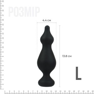 Анальна пробка Adrien Lastic Amuse Big Black (L) з двома переходами, макс. діаметр 4,4 см. Photo 2