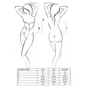 Корсет-сорочка з пажами PALOMA CORSET white S/M- Passion, трусики, напівпрозорий. Photo 3