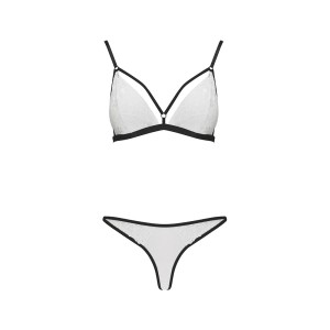 Комплект білизни ORIHIME SET white L/XL - Passion: стрепи: ліф і трусики. Photo 3