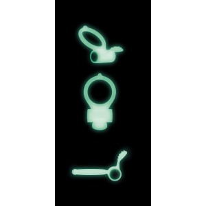 Эрекционное кольцо Dorcel Power Clit White PHOSPHO с вибрацией, белое, светится в темноте. Photo 3