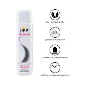 Змазка на силіконовій основі pjur Woman 100мл, без ароматизаторів та консервантів спеціально для неї. Photo 2