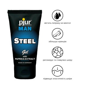 Гель для пеніса стимулювальний pjur MAN Steel Gel 50 ml з екстрактом паприки та ментолом. Photo 2