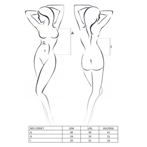 Корсет під латекс з пажами BES CORSET black L/XL - Passion Exclusive, стрінги, шнурівка. Photo 3