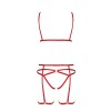 Комплект білизни MAGALI SET OpenBra red XXL/XXXL - Passion Exclusive: стрепи: ліф, трусики і пояс