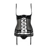 Корсет з відкритими грудьми NORTH CORSET black L/XL - Passion Exclusive, пажі, трусики, шнурівка
