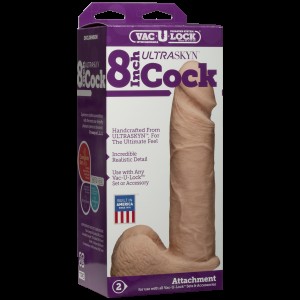 Фалоімітатор Doc Johnson Vac-U-Lock - 8 Inch ULTRASKYN Cock White, діаметр 5,1 см. Photo 3