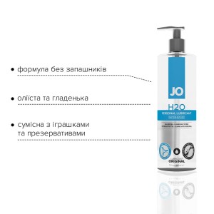 Змазка на водній основі System JO H2O ORIGINAL (480 мл) оліїста і гладенька, рослинний гліцерин. Photo 3