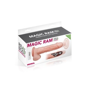 Фалоімітатор-пульсатор із вібрацією Real Body — Magic Ram, діаметр 4 см, рух вперед-назад. Photo 3