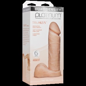 Фалоімітатор Doc Johnson Platinum TRUSKYN - The Tru Ride 6 Inch, діаметр 4,3 см, двошаровий силікон. Photo 3