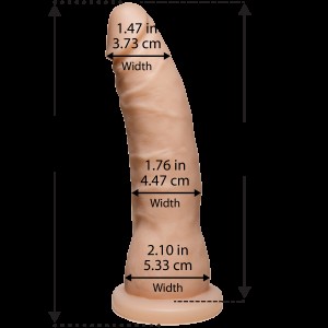 Фалоімітатор Doc Johnson Platinum TRUSKYN - The Tru Ride Slim 7 Inch, діаметр 4,4 см, двошаровий. Photo 2