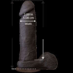 Фалоімітатор Doc Johnson The Realistic Cock 8 inch Black - ULTRASKYN, Vack-U-Lock, діаметр 5,1 см. Photo 2