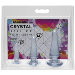 Набір анальних пробок Doc Johnson Crystal Jellies Anal - Clear, макс. діаметр 2см - 3 см - 4 см. Photo 2