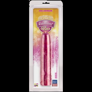Фалоімітатор Doc Johnson Radiant Gems 8 Inch Fuchsia, діаметр 4,3 см, антибактеріальний ПВХ. Photo 2