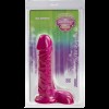 Фалоімітатор Doc Johnson Radiant Gems 7 Inch Ballsy Fuchsia, діаметр 4,3 см, антибактеріальний ПВХ