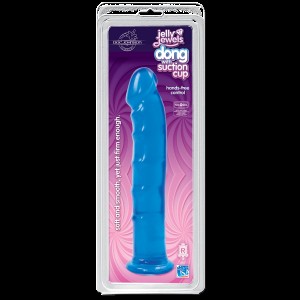Фалоімітатор Doc Johnson Jelly Jewels Dong & Suction Cup Blue, діаметр 3,6 см, антибактеріальний ПВХ. Photo 2