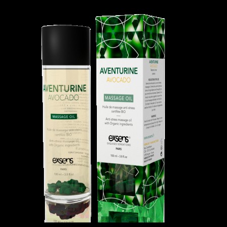 Масажна олія EXSENS Aventurine Avocado (антистрес з авантюрином) 100мл, натуральна