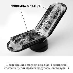 Вібромастурбатор Tenga Flip Zero Electronic Vibration Black, змінна інтенсивність, розкладний. Photo 3
