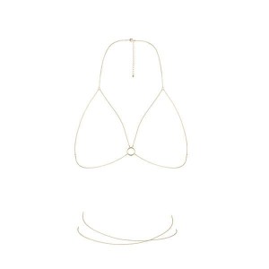 Ланцюжок портупея Bijoux Indiscrets Magnifique Bra Chain - Gold, прикраса на тіло