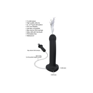 Фалоімітатор, що кінчає Strap-On-Me Dildo Cum Black, діаметр 3,6 см, силікон, насадка для страпону. Photo 3