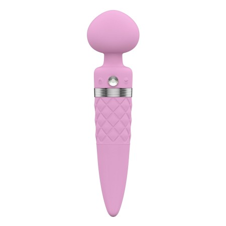 Вібромасажер 2в1 PILLOW TALK - Sultry Pink, класичний масажер і вібратор з ротацією, підігрів