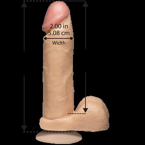 Фалоімітатор Doc Johnson The Realistic Cock 8 inch White - PVC, Vack-U-Lock, діаметр 5,1 см. Photo 2