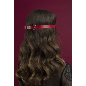 Маска на очі Feral Feelings - Blindfold Mask, натуральна шкіра, червона. Photo 3