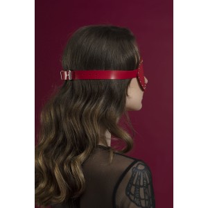 Маска на очі з заклепками Feral Feelings - Blindfold Mask, натуральна шкіра, червона. Photo 2
