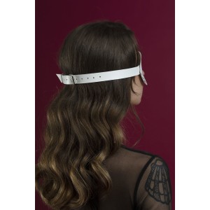 Маска на очі з заклепками Feral Feelings - Blindfold Mask, натуральна шкіра, біла. Photo 3