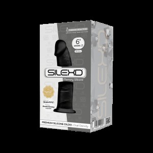 Фалоімітатор SilexD Robby Black (MODEL 2 size 6in), двошаровий, силікон + Silexpan, діаметр 3,5см. Photo 2