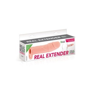 Насадка на член Real Body — Real Extender HUGY з відкритою головкою та кільцем для мошонки. Photo 3