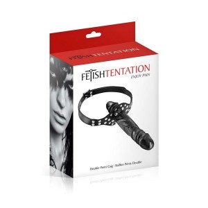 Кляп з подвійним фалоімітатором Fetish Tentation Double Penis Gag. Photo 2