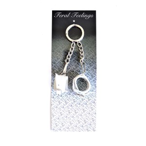 Брелок Наручники з пряжкою Білий. Photo 2