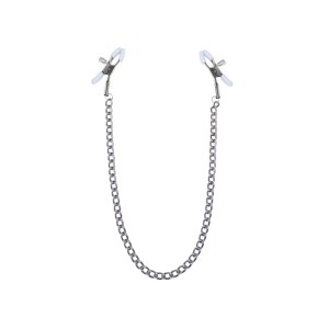 Затискачі для сосків з ланцюжком Feral Feelings - Nipple clamps Classic, срібло/білий