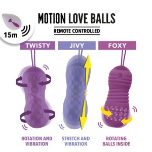 Вагінальні кульки з масажем і вібрацією FeelzToys Motion Love Balls Twisty з пультом ДК, 7 режимів. Photo 3