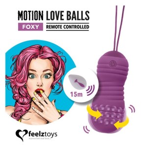 Вагінальні кульки з перлинним масажем FeelzToys Motion Love Balls Foxy з пультом ДК, 7 режимів. Photo 2