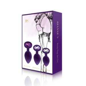 Набір силіконових анальних пробок із кристалом Rianne S: Booty Plug Set Purple, діаметр 2,7см, 3,5см. Photo 2