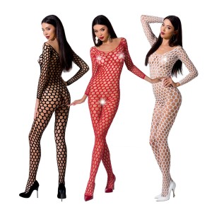 Бодістокінг з крупною сіткою Passion BS077 red. Photo 3