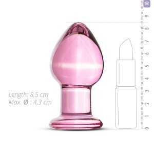 Рожева анальна пробка зі скла Gildo Pink Glass Buttplug. Photo 3
