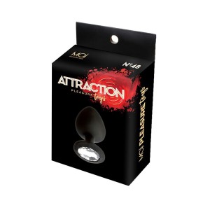 Анальна пробка з кристалом MAI Attraction Toys №47 Black, довжина 7см, діаметр 2,8 см. Photo 3