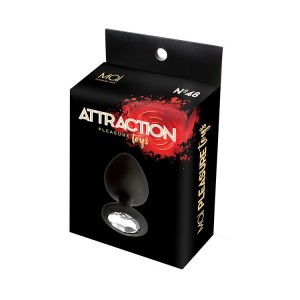 Анальна пробка з кристалом MAI Attraction Toys №48 Black, довжина 8,2 см, діаметр 3,5 см. Photo 3