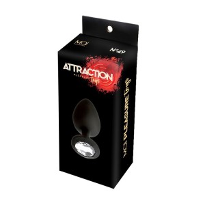 Анальна пробка з кристалом MAI Attraction Toys №49 Black, довжина 9,5 см, діаметр 4 см. Photo 3