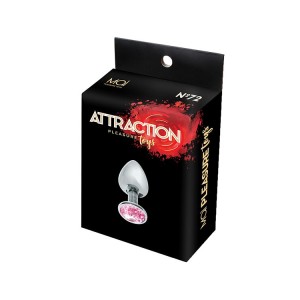 Металева анальна пробка з рожевим кристалом MAI Attraction Toys №72, довжина 5 см, діаметр 2,5 см. Photo 3