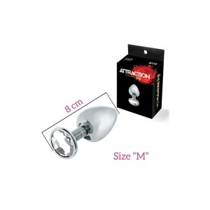 Анальна пробка з кристалом MAI Attraction Toys №73, довжина 8см, діаметр 3 см. Photo 3