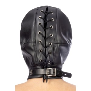 Капюшон для БДСМ зі знімною маскою Fetish Tentation BDSM hood in leatherette with removable mask. Photo 2
