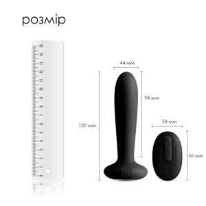 Анальна пробка з вібрацією та підігрівом, пульт ДК Svakom Primo Black. Photo 2