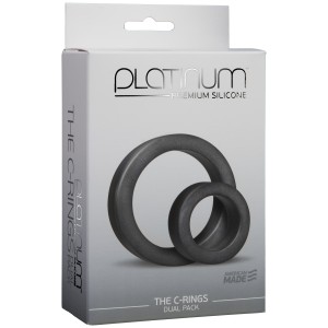 Набір ерекційних кілець Doc Johnson Platinum Premium Silicone — The C-Rings — Charcoal. Photo 2