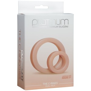 Набір ерекційних кілець Doc Johnson Platinum Premium Silicone — The C-Rings — White. Photo 2