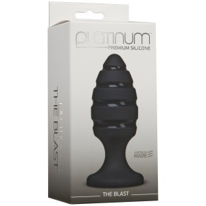 Анальний плаг зі спіральним каналом Doc Johnson Platinum Premium Silicone — The Blast — Black. Photo 2