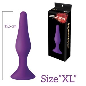 Анальна пробка з присоскою MAI Attraction Toys №35 Purple, довжина 15,5 см, діаметр 3,8см. Photo 3